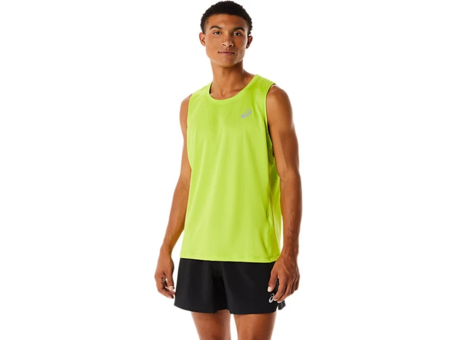 ASICS Men's Lime Zest Silver Singlet - Lightweight Performance Top