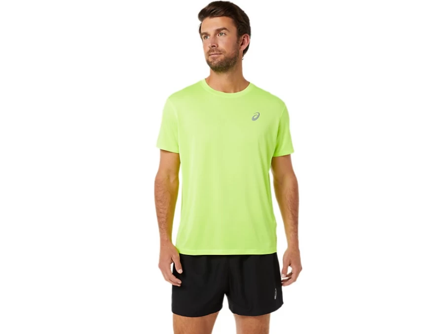 ASICS Men's Hazard Green Silver Short Sleeve Performance Top