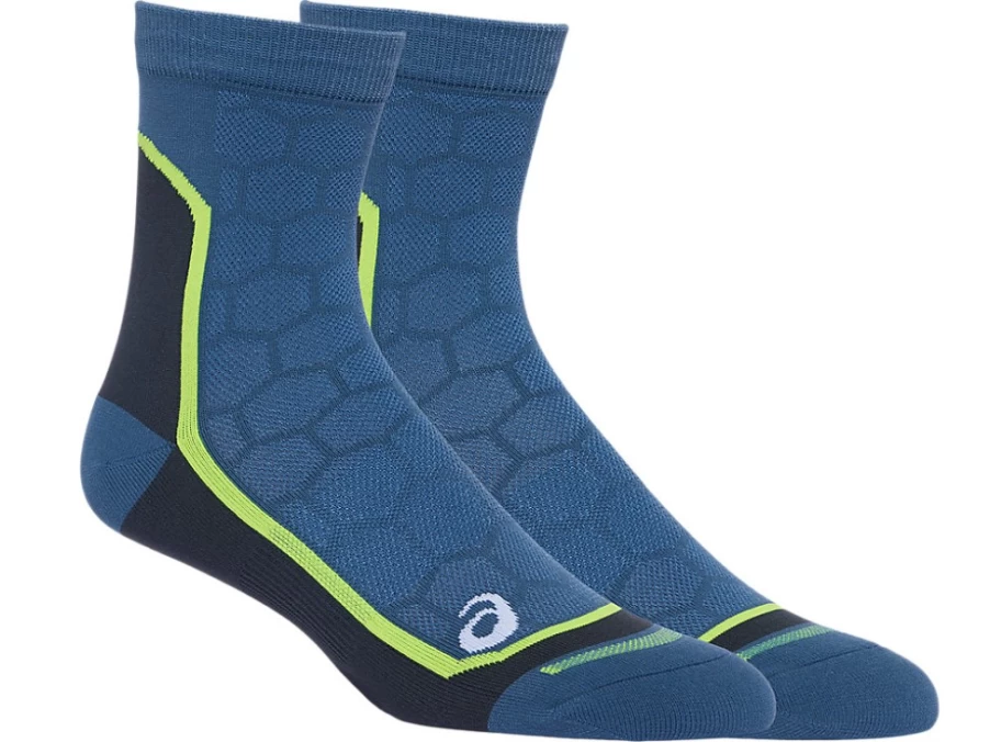 ASICS Men's Steel Blue Road Quarter Socks for Running & Athletic Performance