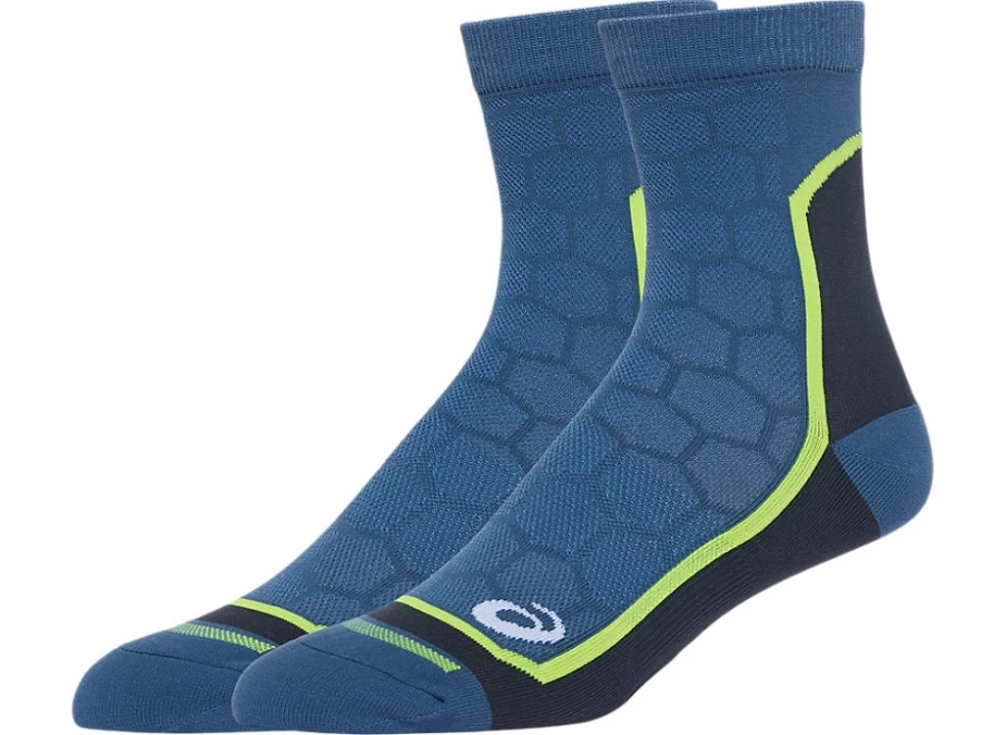 ASICS Men's Steel Blue Road Quarter Socks for Running & Athletic Performance