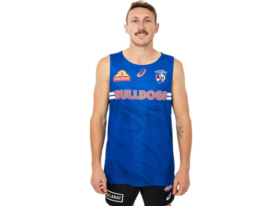 ASICS Mens Electric Blue Western Bulldogs Training Singlet