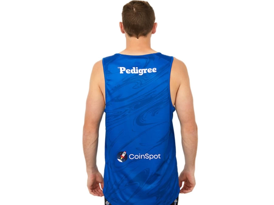 ASICS Mens Electric Blue Western Bulldogs Training Singlet