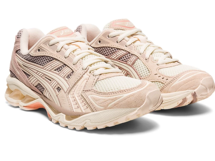 ASICS Women's Gel-Kayano 14 Running Shoes in White Peach/Cream