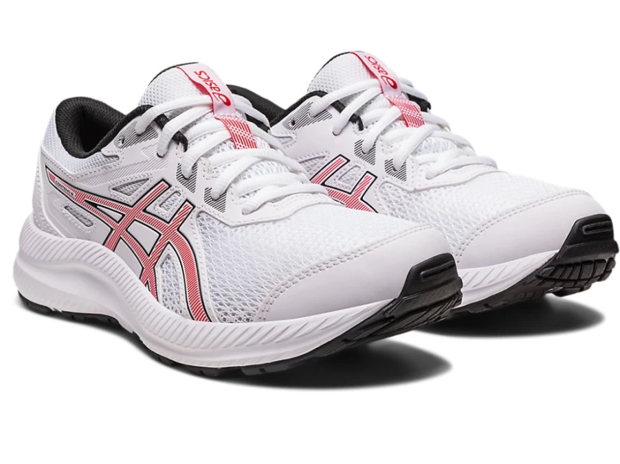 ASICS Kids' Contend 8 GS Running Shoes - White/Electric Red