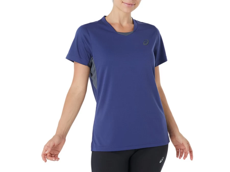 ASICS Women's Performance Tee in Indigo Blue - Moisture-Wicking Athletic T-Shirt