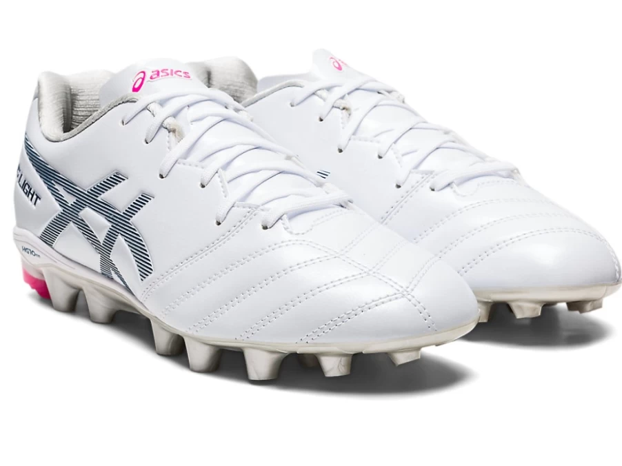 ASICS Kids Ds Light Jr Soccer Cleats - White/Mako Blue Youth Football Shoes