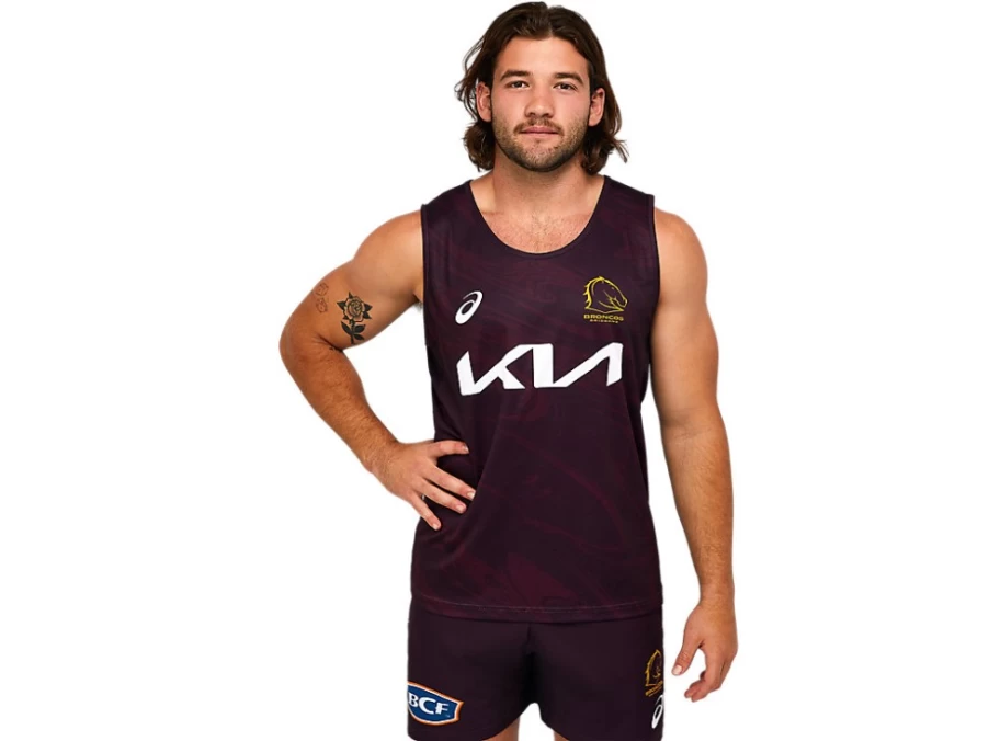 ASICS Men's Deep Mars Brisbane Broncos Training Singlet