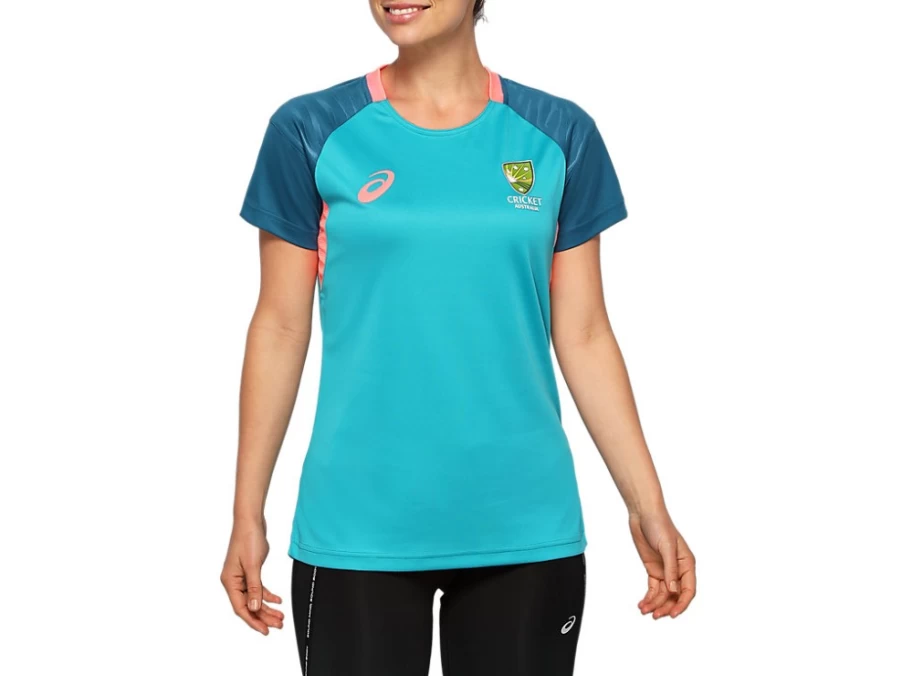 ASICS Women's Lagoon Cricket Training Tee - Official Cricket Australia Apparel