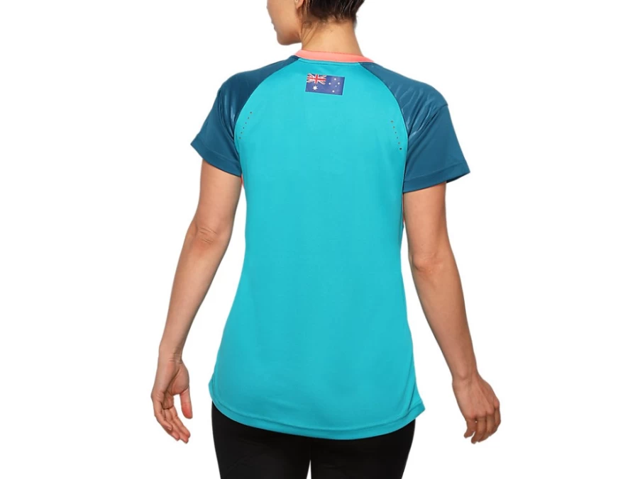 ASICS Women's Lagoon Cricket Training Tee - Official Cricket Australia Apparel