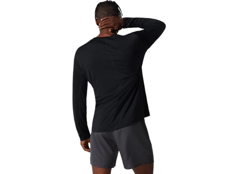 ASICS Men's Performance Black Silver Long Sleeved Top Athletic Shirt
