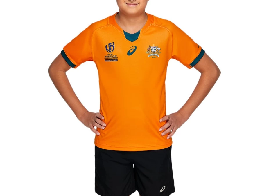ASICS Kids Wallabies Gold Wallaroos Rugby World Cup Replica Jersey Youth