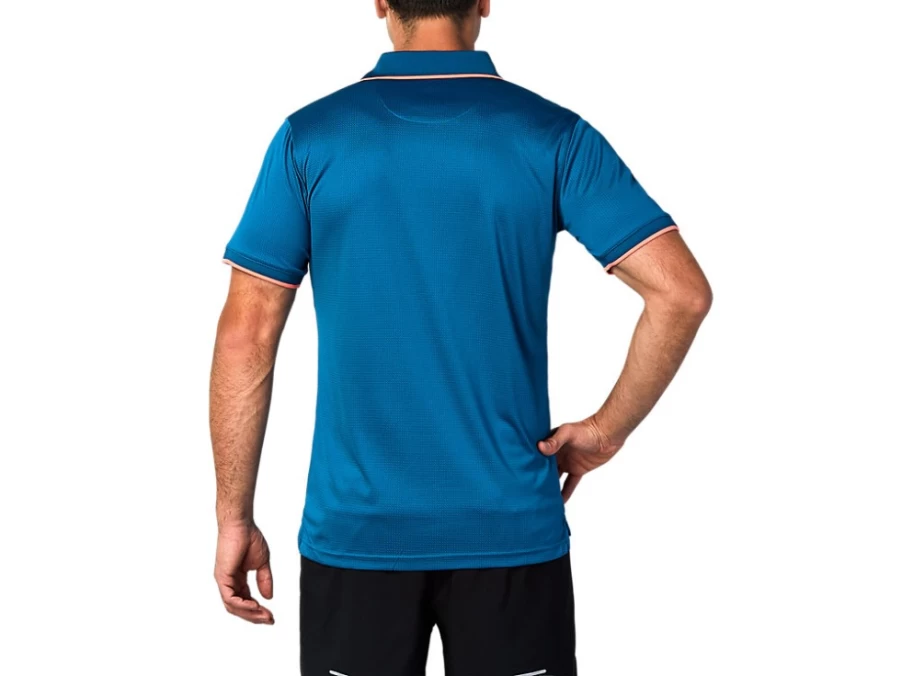 ASICS Men's Deep Sea Teal Cricket Polo Shirt - Official Cricket Australia Media Apparel