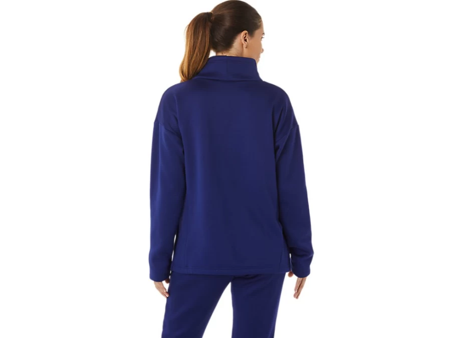 ASICS Women's Dive Blue Brushed Knit Pullover Sweater