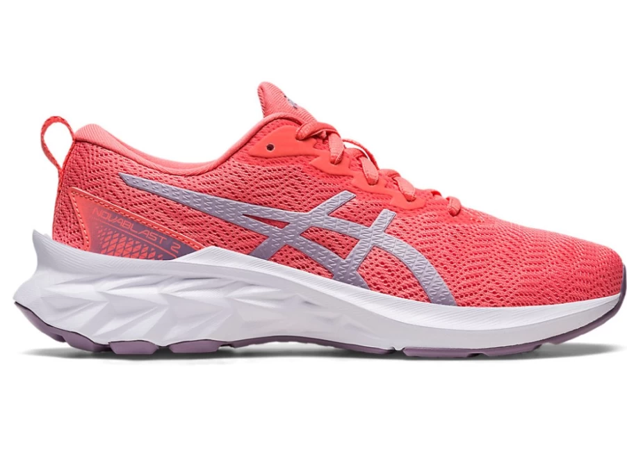 ASICS Kids Novablast 2 GS Running Shoes in Papaya/Dusk Violet
