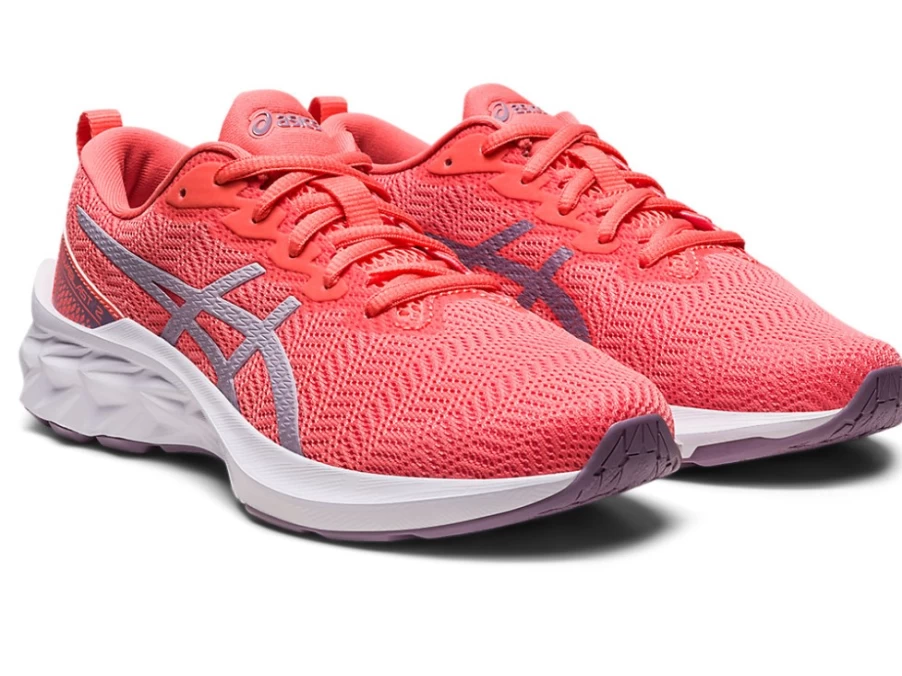 ASICS Kids Novablast 2 GS Running Shoes in Papaya/Dusk Violet