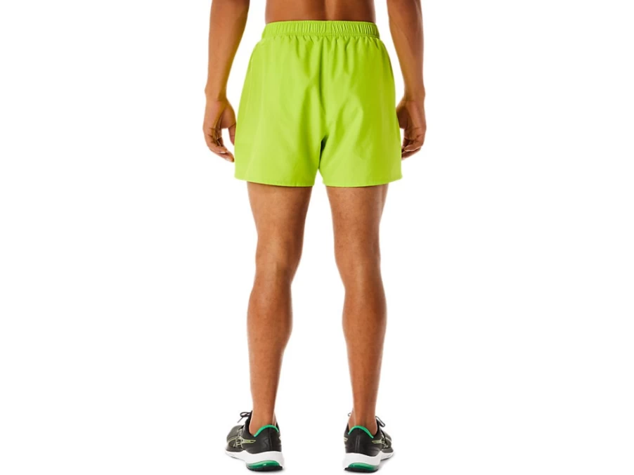 ASICS Men's Silver 5 Inch Short in Lime Zest - Lightweight Running Shorts