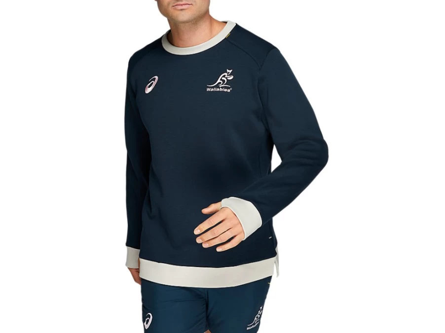ASICS Men's French Blue Wallabies Mobility Knit Crew Sweater