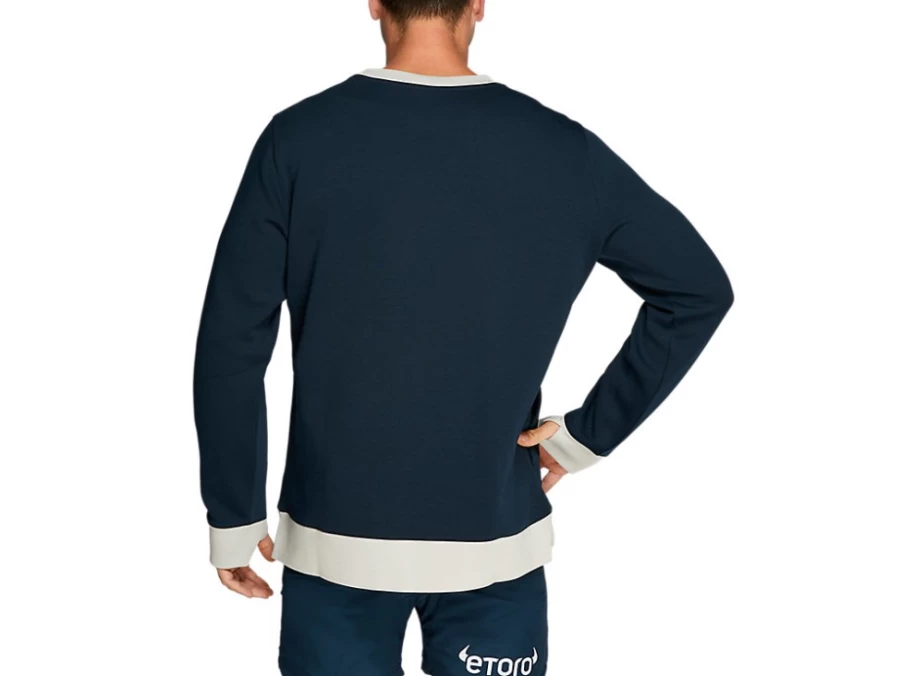 ASICS Men's French Blue Wallabies Mobility Knit Crew Sweater