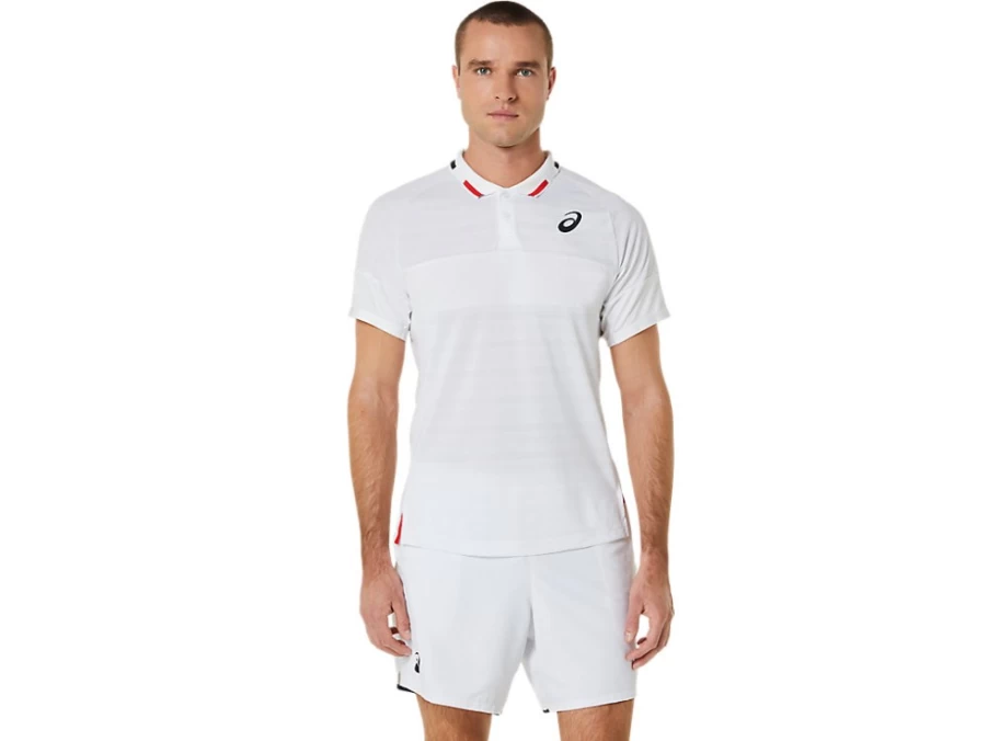 ASICS Men's Match Polo Shirt in Brilliant White – Performance Tennis & Golf Top