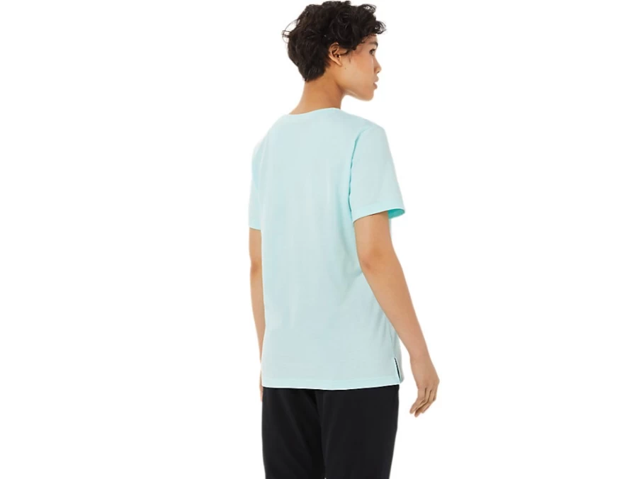 ASICS Women's Clear Blue Logo Graphic Tee - Stylish Casual T-Shirt