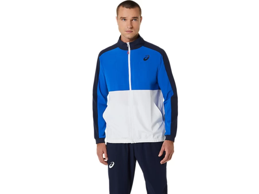 ASICS Men's Match Jacket in Tuna Blue & Midnight - Lightweight Performance Track Top