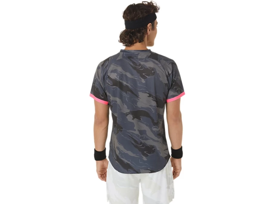 ASICS Men's Carrier Grey Graphic Short Sleeve T-Shirt - Match Design Athletic Top
