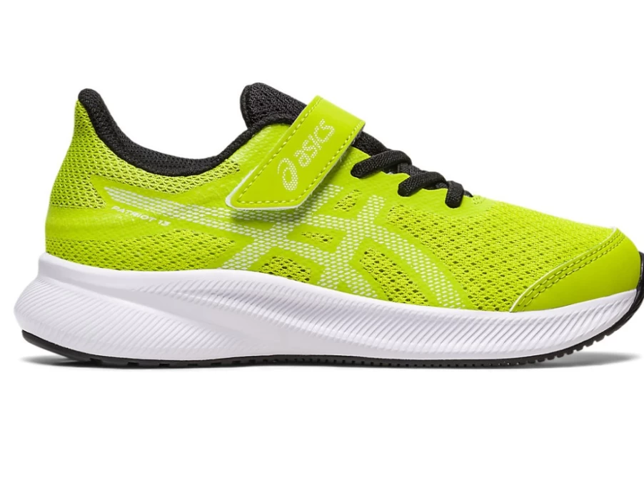 ASICS Kids Patriot 13 Ps Sneakers in Lime Zest/White - Lightweight Running Shoes for Children