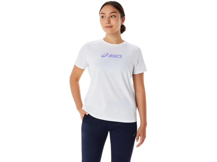 ASICS Women's Training Core Tee - Brilliant White Workout T-Shirt for Fitness & Gym
