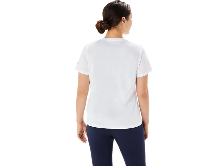 ASICS Women's Training Core Tee - Brilliant White Workout T-Shirt for Fitness & Gym