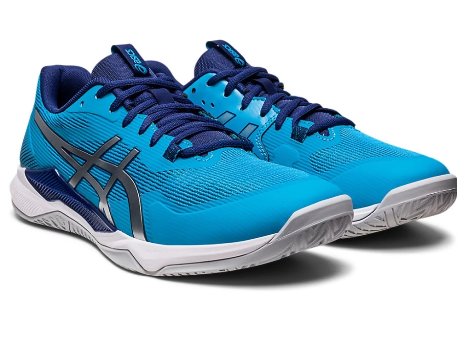 ASICS Men's Gel-Tactic Running Shoes - Island Blue/Pure Silver - Lightweight Traction for Training & Sports