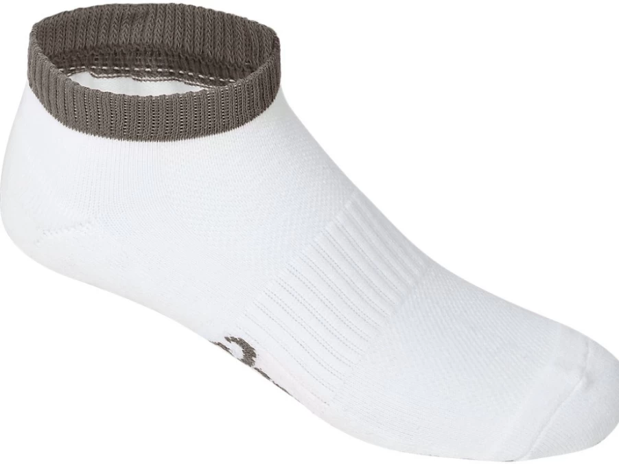 ASICS Men's Pace Low Sock in Brilliant White/Grey for Running & Athletic Support