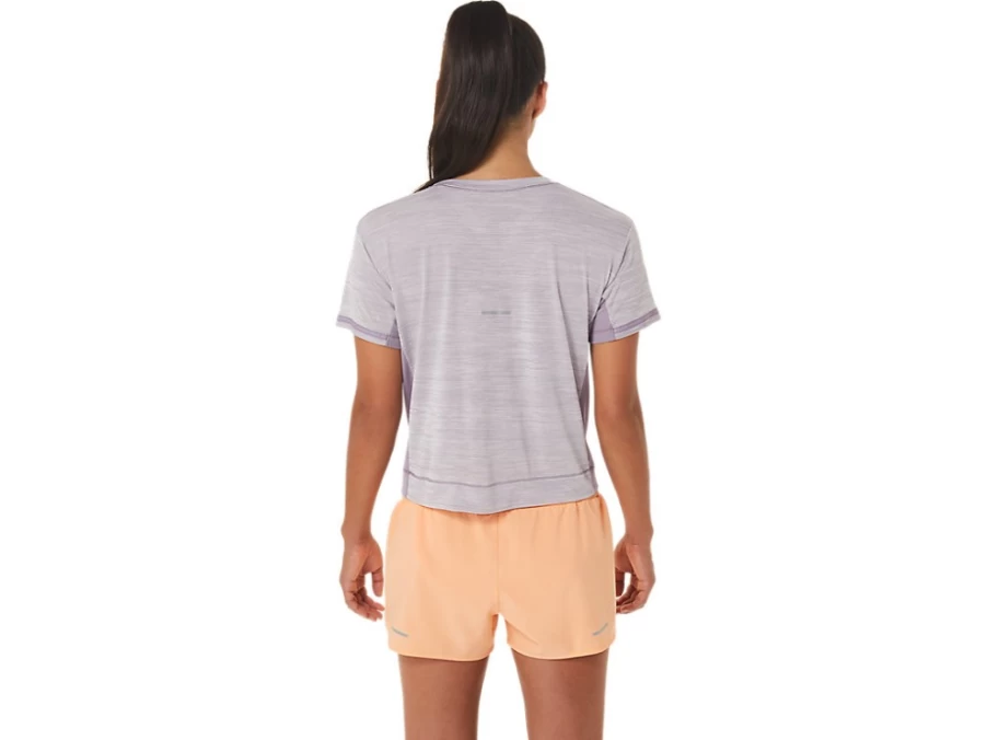 ASICS Women's Race Crop Top in Violet Quartz/Dusk Violet - Lightweight Running Shirt
