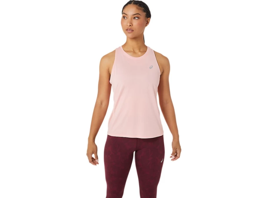 ASICS Women's Silver Tank Top - Frosted Rose Color Lightweight Workout Shirt