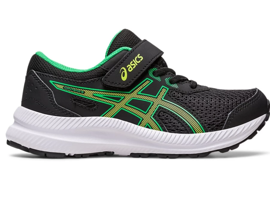 ASICS Kids' Contend 8 Ps Running Shoes - Black/Lime Zest