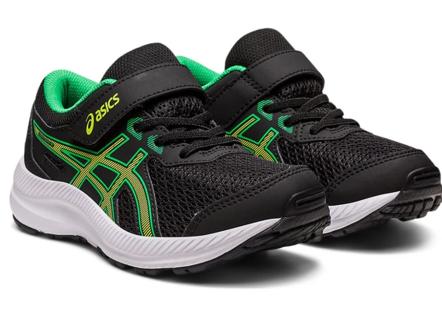 ASICS Kids' Contend 8 Ps Running Shoes - Black/Lime Zest