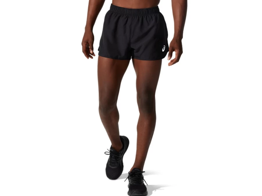ASICS Men's Performance Black Silver Split Short Running Shorts