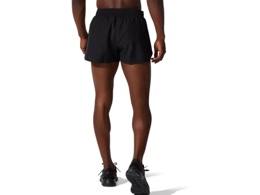 ASICS Men's Performance Black Silver Split Short Running Shorts
