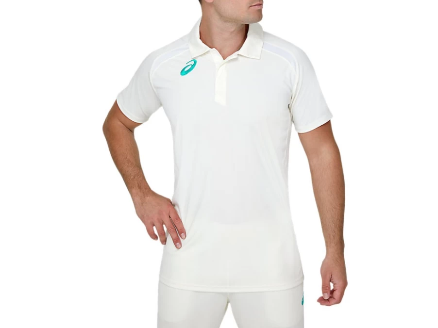 ASICS Men's Cream Playing Shirt - Short Sleeved Athletic Top