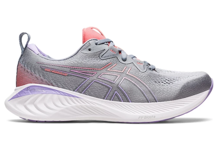 ASICS Women's Gel-Cumulus 25 Running Shoes in Sheet Rock/Papaya Color