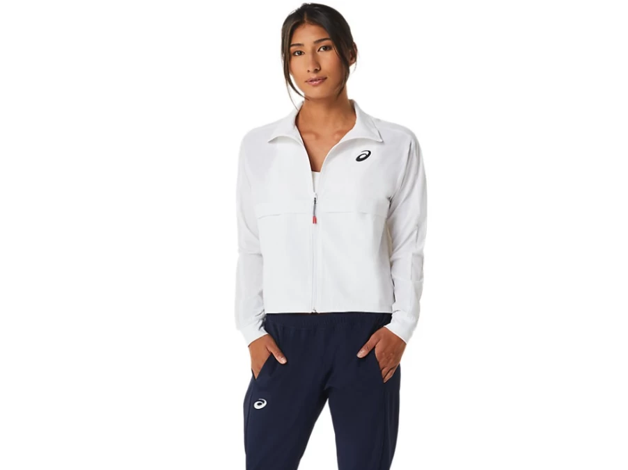 ASICS Women's Match Jacket in Brilliant White - Lightweight Tennis & Training Outerwear