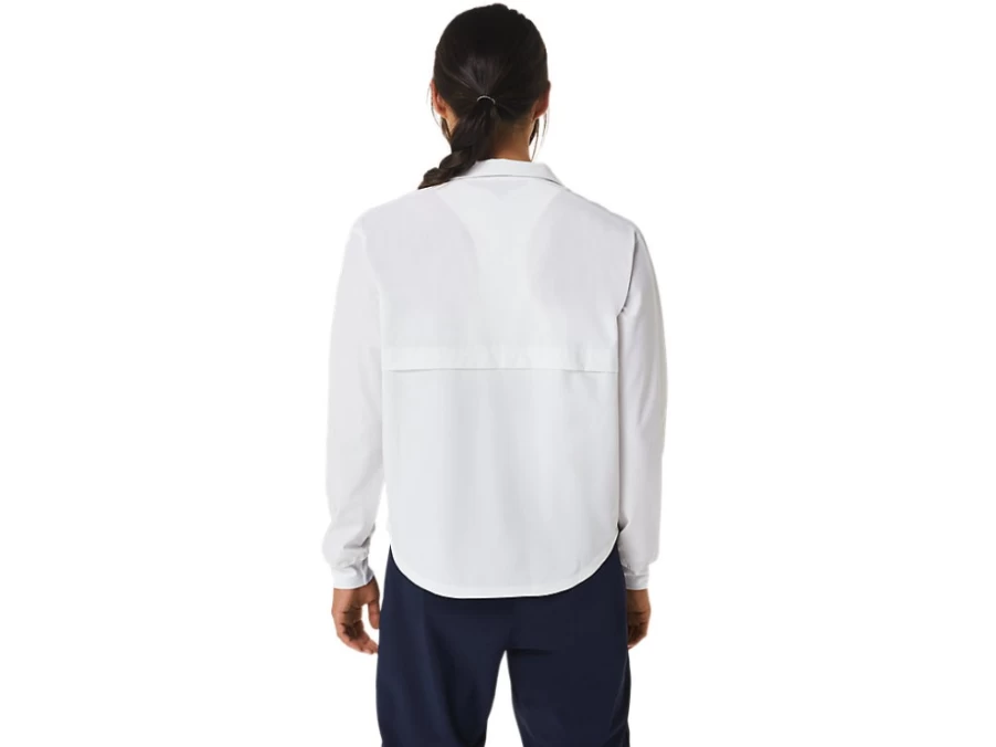 ASICS Women's Match Jacket in Brilliant White - Lightweight Tennis & Training Outerwear