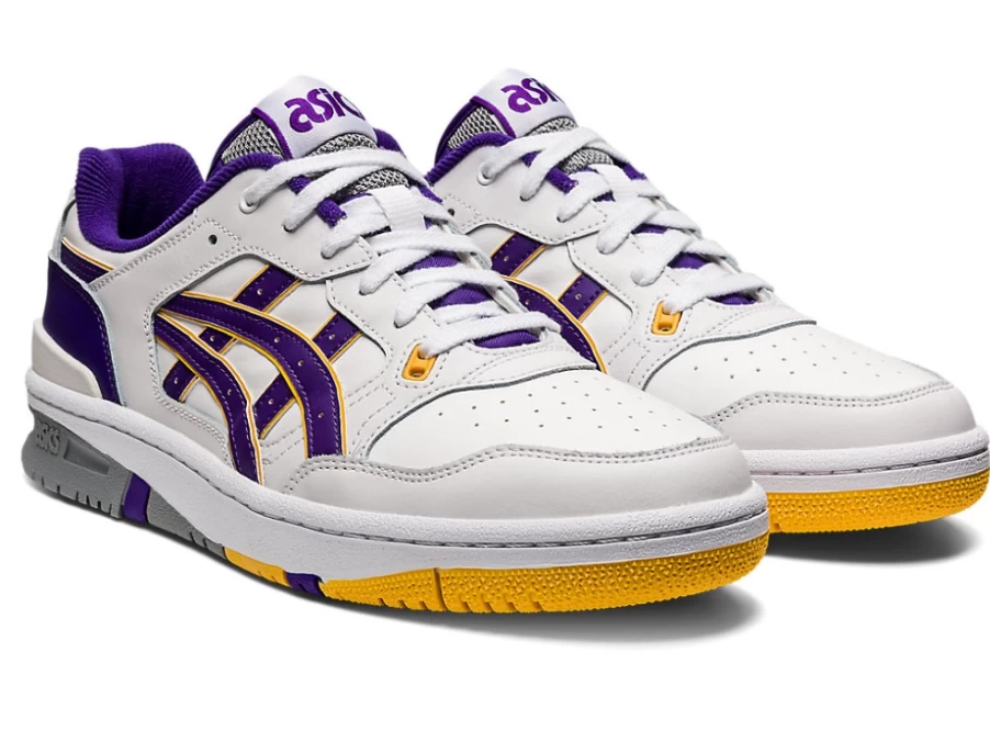 ASICS Men's Ex89 Sneakers in White/Gentry Purple - Retro Running Shoes