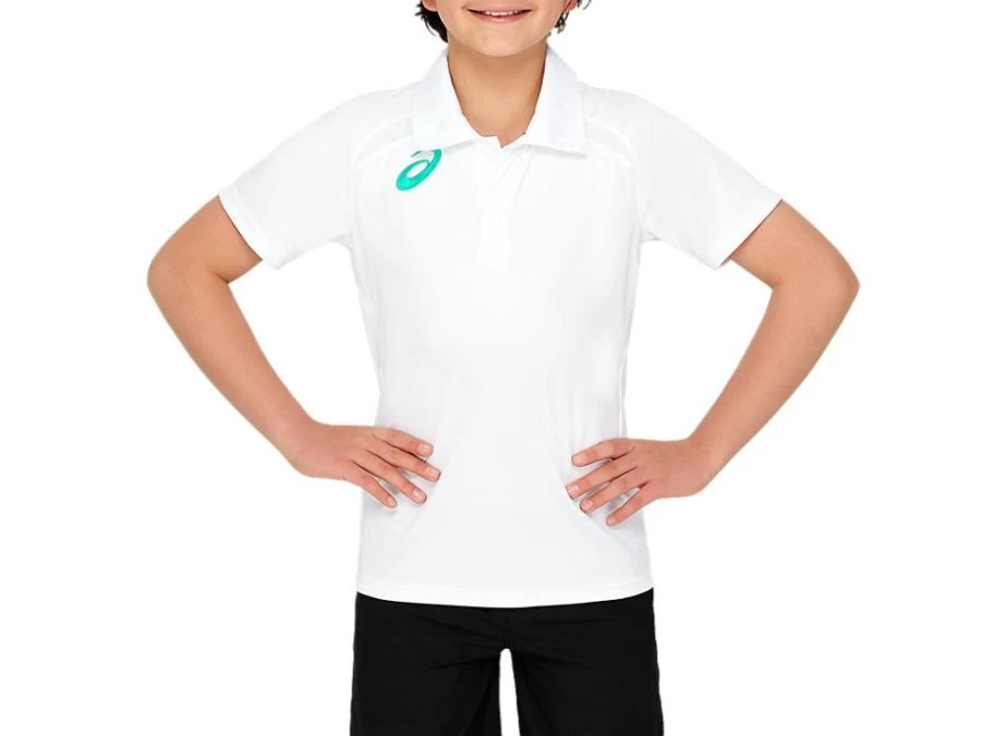 ASICS Kids' Brilliant White Short Sleeve Playing Shirt for Youth
