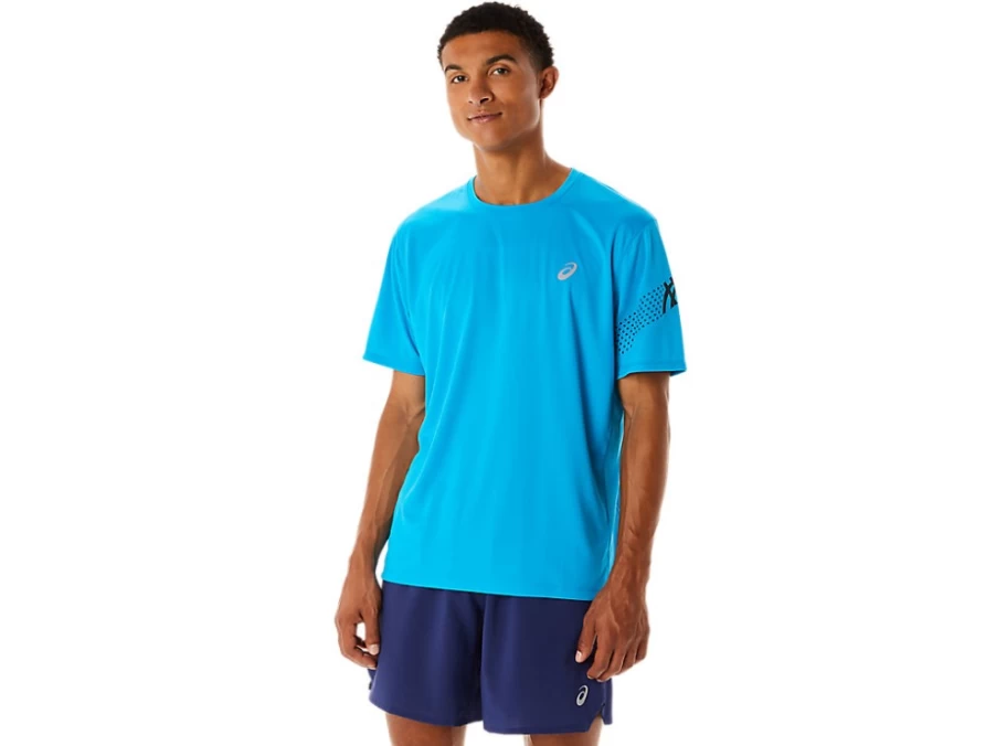 ASICS Men's Island Blue/Performance Black Icon Short Sleeve T-Shirt
