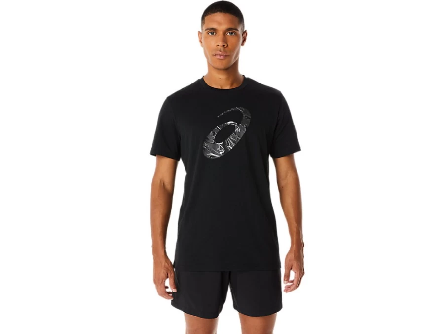 ASICS Men's Performance Black Seasonal Graphic Short Sleeve T-Shirt