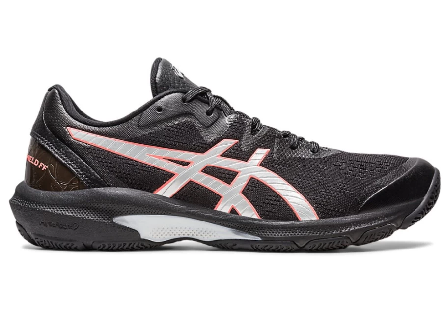 ASICS Women's Netburner Shield Volleyball Shoes in Black/Pure Silver