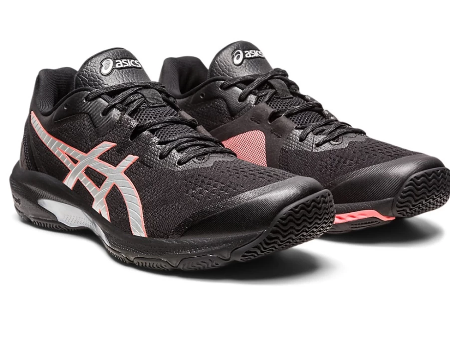 ASICS Women's Netburner Shield Volleyball Shoes in Black/Pure Silver