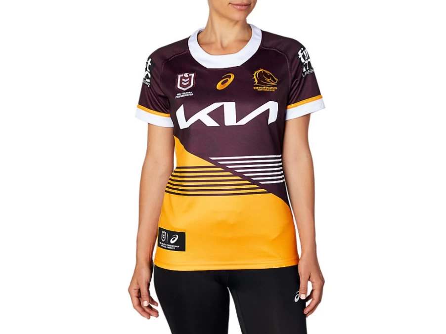 ASICS Womens Brisbane Broncos Replica Home Jersey - Deep Mars