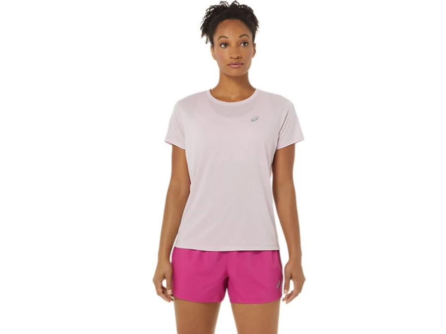 ASICS Women's Barely Rose Silver Short Sleeve Top