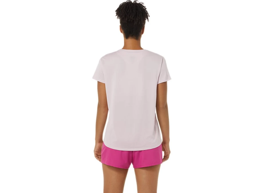 ASICS Women's Barely Rose Silver Short Sleeve Top
